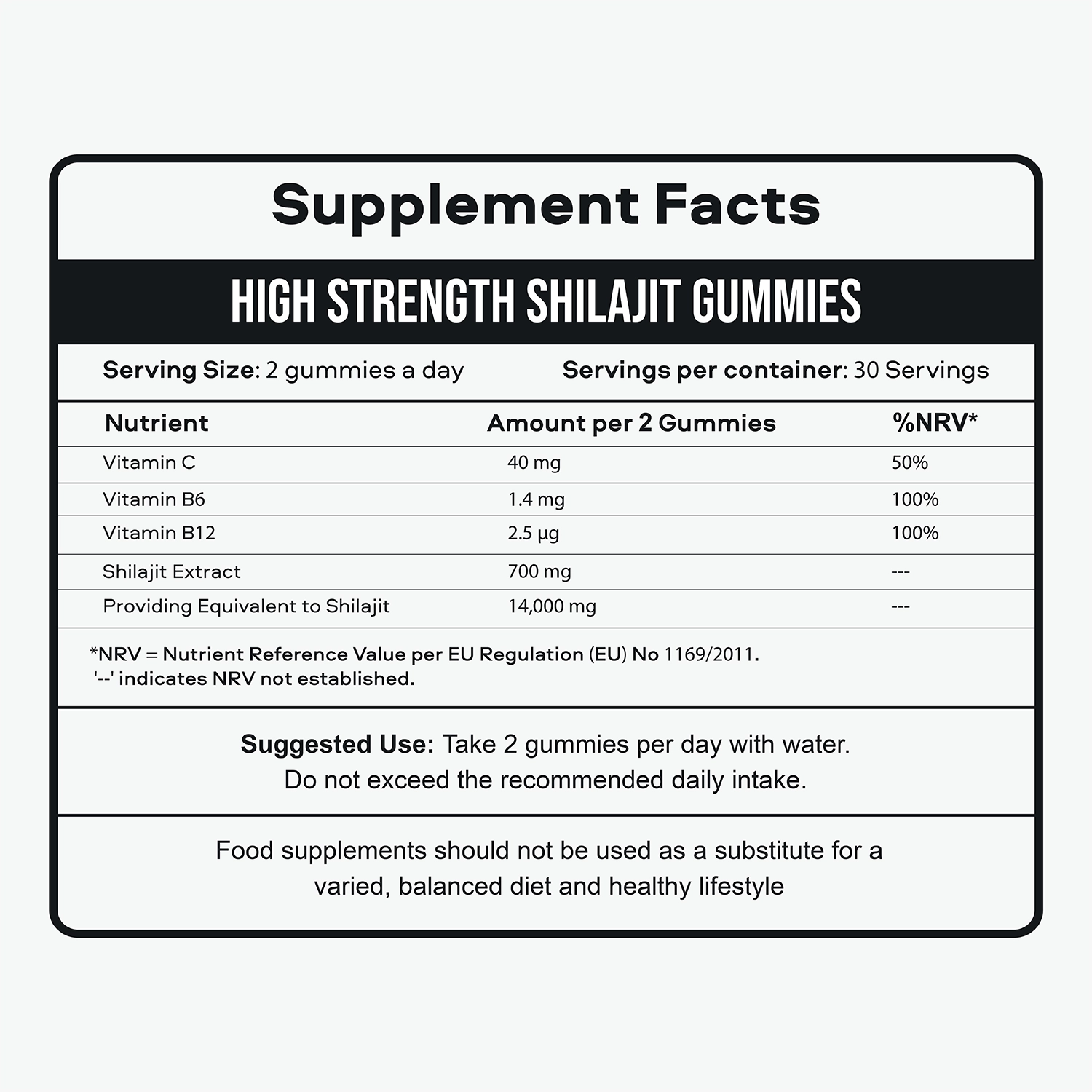 Shilajit gummies ingredients 